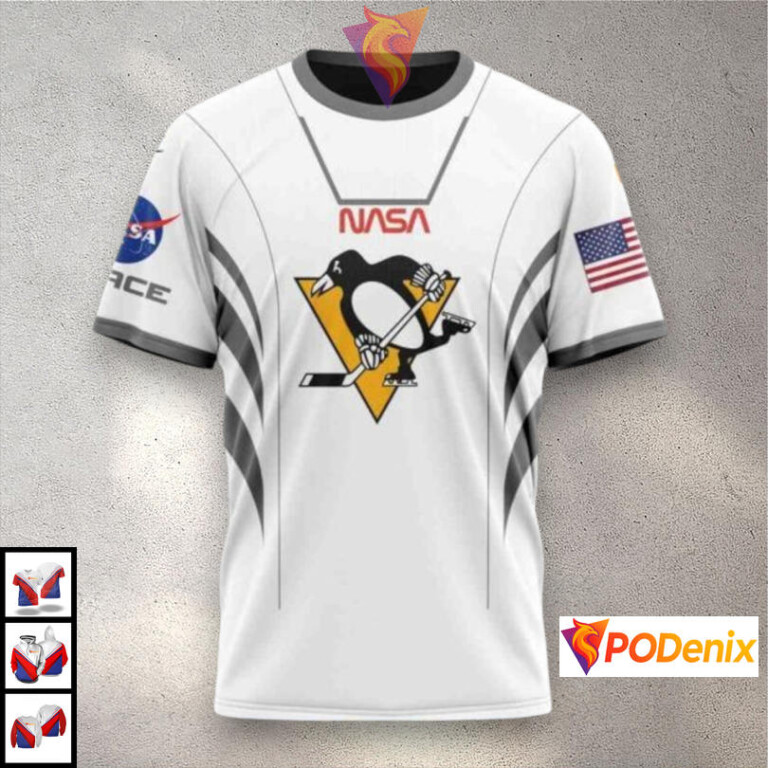 NASA Astronaut Space Force Design NHL Pittsburgh Penguins Winter Hoodie 3D - 2