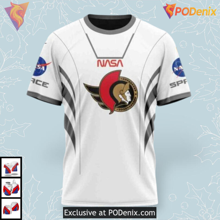 NASA Astronaut Space Force Edition NHL Ottawa Senators Youth Hoodie 3D - 2