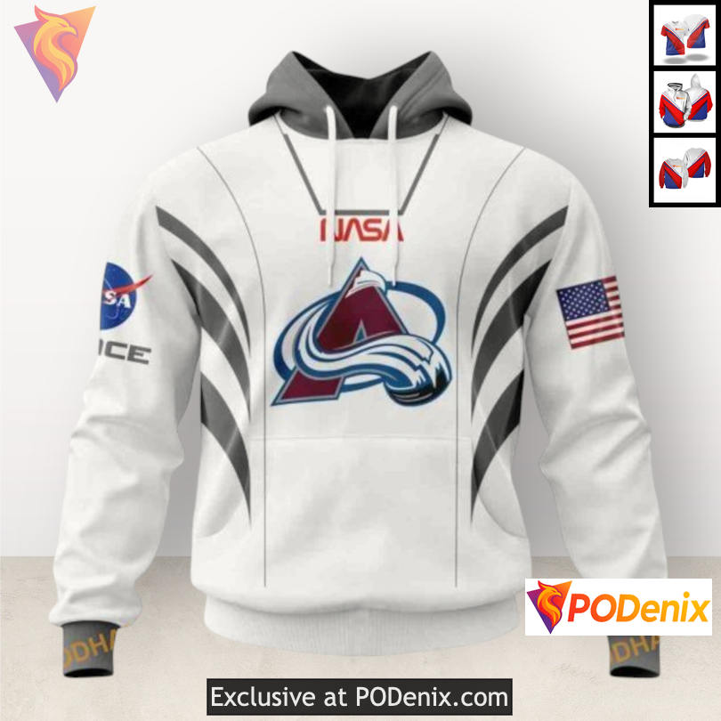 NASA Astronaut Space Force Theme Colorado Avalanche Pullover Hoodie Custom 3D