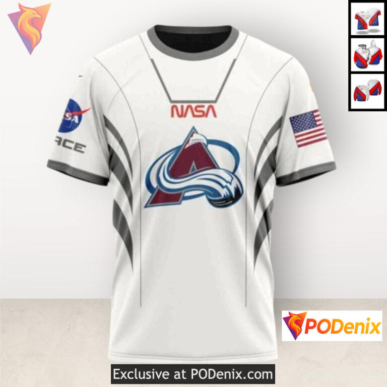 NASA Astronaut Space Force Theme Colorado Avalanche Pullover Hoodie Custom 3D - 2