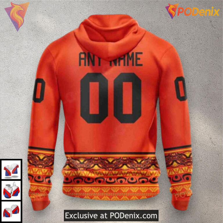 National Day for Truth and Reconciliation Custom Number Calgary Flames Hoodie 3D - 2