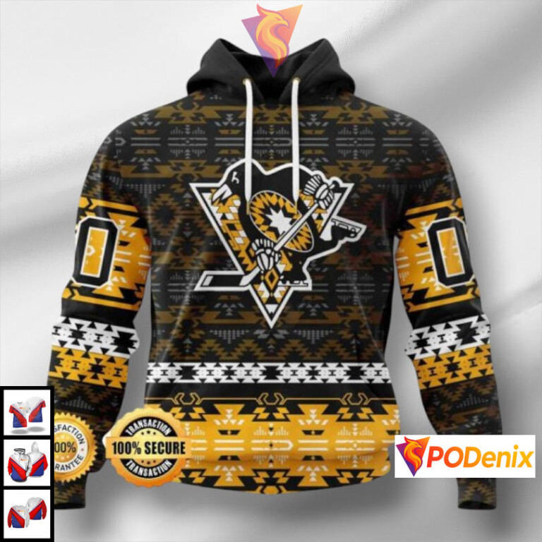 Native Aesthetic Theme Pittsburgh Penguins Mens Hoodie Custom NHL 3D