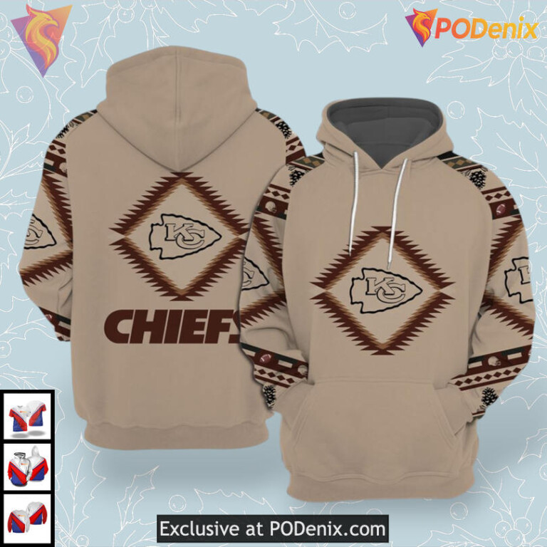 Native American Heritage Kc Chiefs Zip Up Hoodie, Cultural 3D Edition