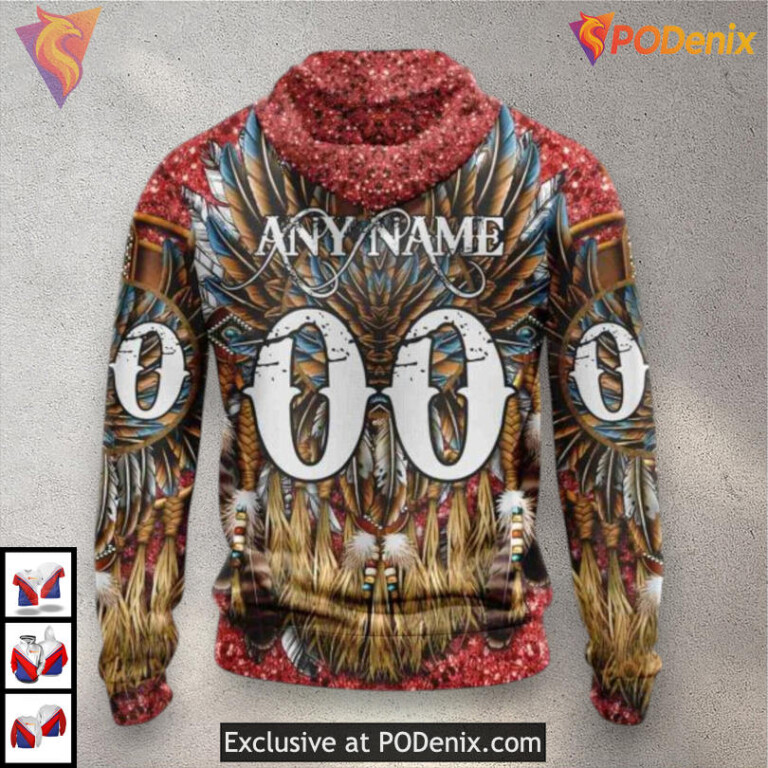 Native Costume Artwork Calgary Flames Pullover Hoodie 3D Cultural Edition - 2