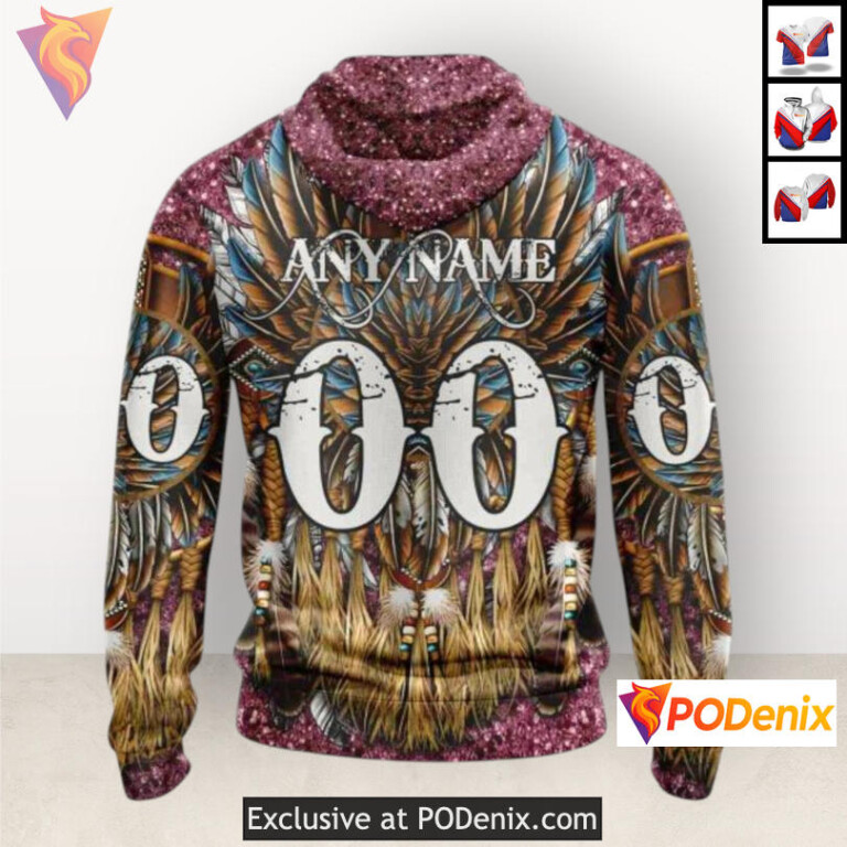 Native Costume Artwork Colorado Avalanche Hockey Hoodie Custom Sweatshirt - 2