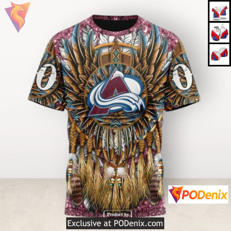 Native Costume Artwork Colorado Avalanche Hockey Hoodie Custom Sweatshirt - 3