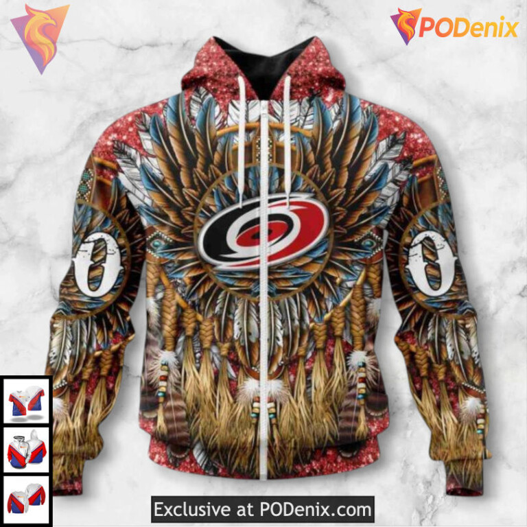 Native Costume Artwork Design Carolina Hurricanes Hoodie 3D Sweatshirt - 1