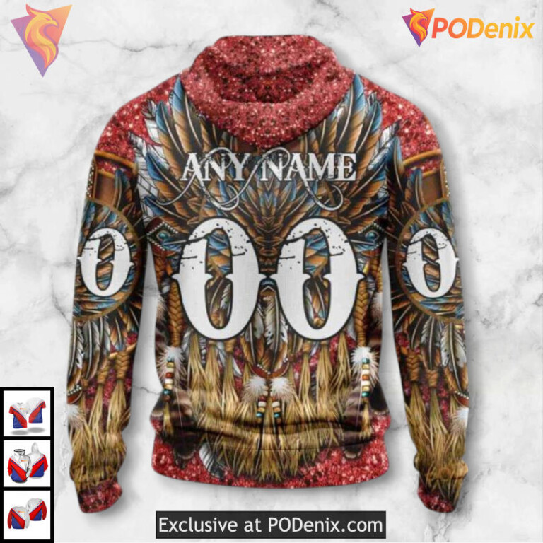 Native Costume Artwork Design Carolina Hurricanes Hoodie 3D Sweatshirt - 2