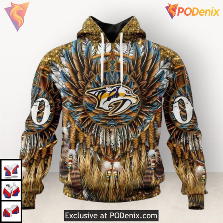 Native Costume Cultural Pattern Vintage Nashville Predators Hoodie Custom Edition