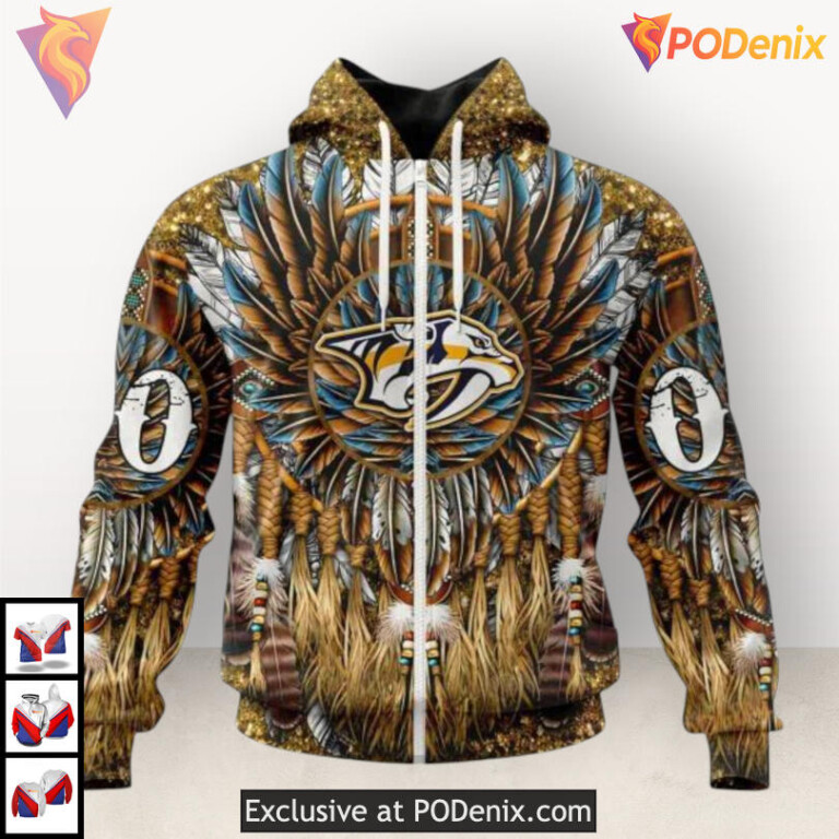 Native Costume Cultural Pattern Vintage Nashville Predators Hoodie Custom Edition - 1