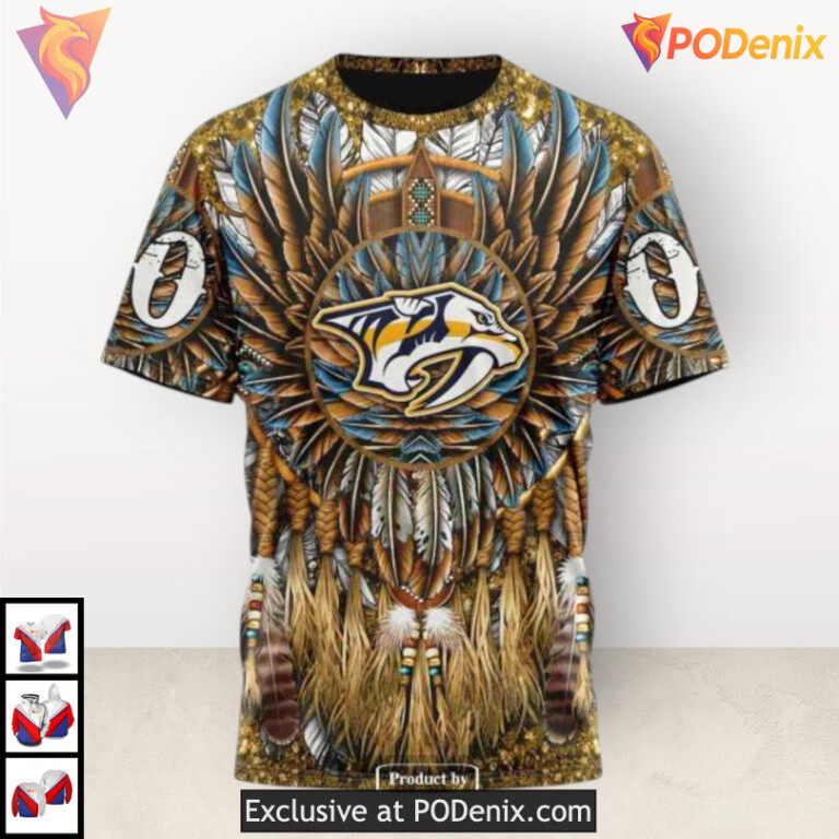 Native Costume Cultural Pattern Vintage Nashville Predators Hoodie Custom Edition - 3