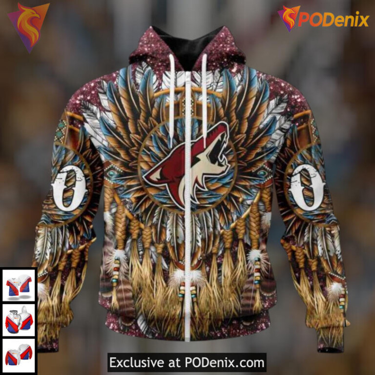 Native Costume Cultural Tribute Arizona Coyotes Sweatshirt Hoodie Custom 3D - 1