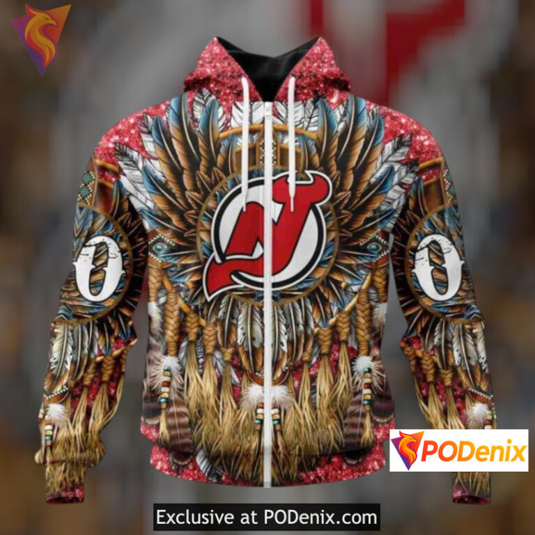 Native Costume Inspired Edition New Jersey Devils Personalized 3D Hoodie - 1