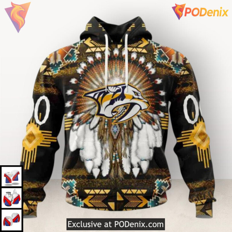 Native Costume Themed Sweatshirt Retro Nashville Predators Hoodie Special 3D