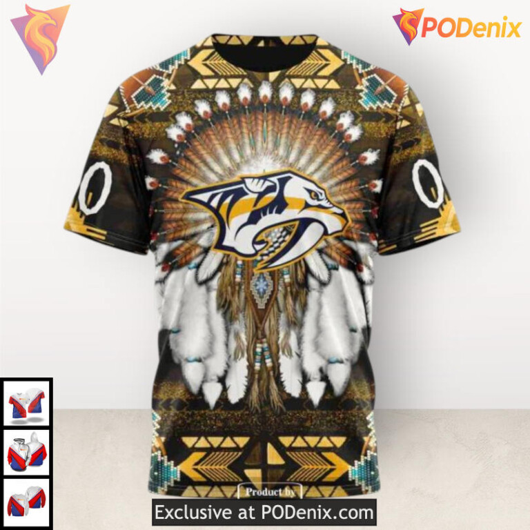 Native Costume Themed Sweatshirt Retro Nashville Predators Hoodie Special 3D - 3