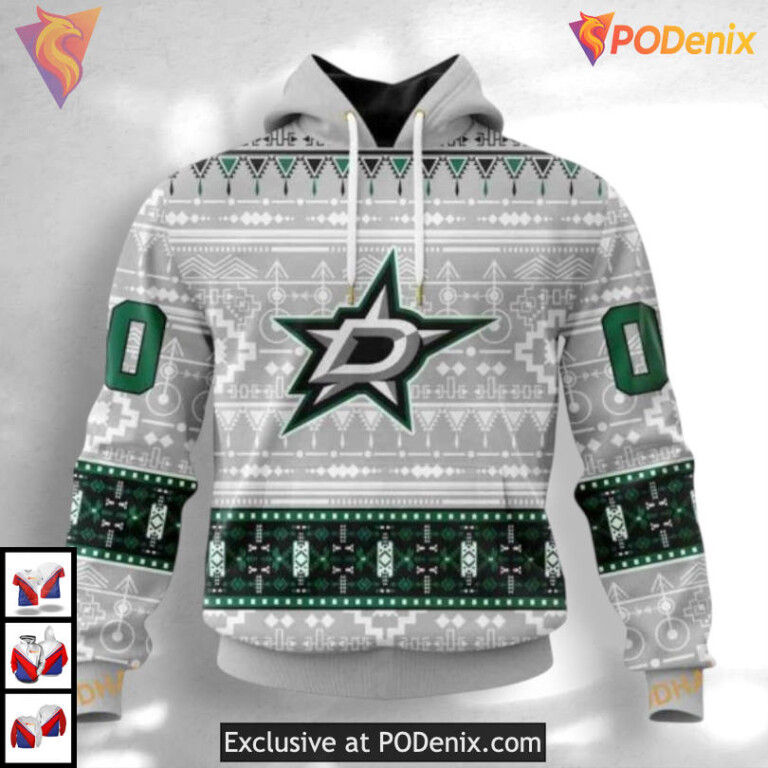 Native Cultural Artwork Custom Name Dallas Stars Hoodie Custom Design