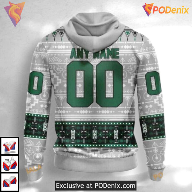 Native Cultural Artwork Custom Name Dallas Stars Hoodie Custom Design - 1