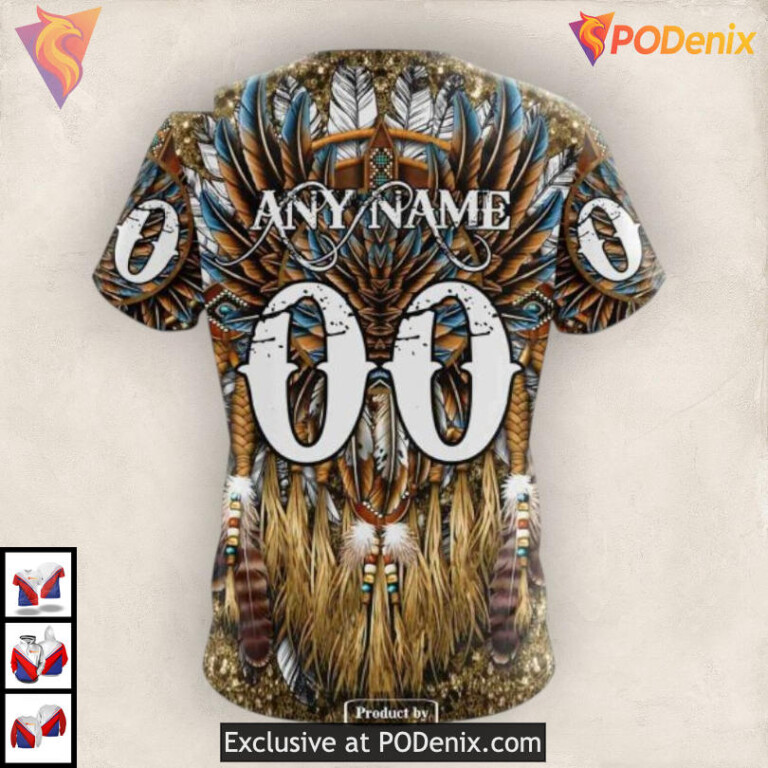 Native Cultural Pattern Design NHL Custom Name Ottawa Senators Hoodie 3D - 3