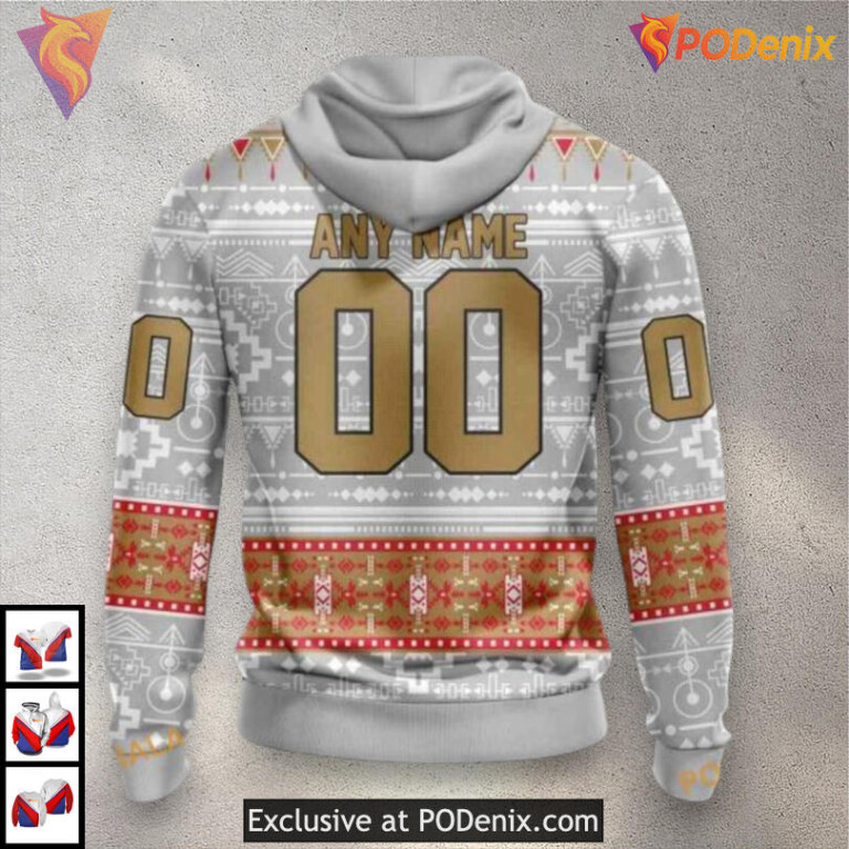 Native Cultural Pattern Design NHL Ottawa Senators Kids Hoodie 3D - 1