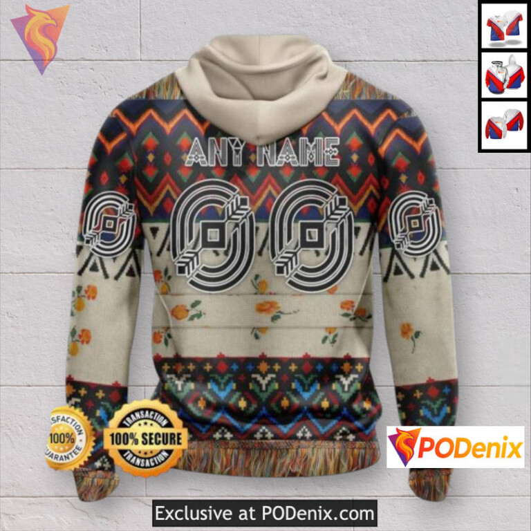 Native Inspired Pattern Colorado Avalanche 3D Hoodie Custom NHL Design - 1
