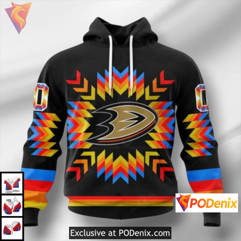 Native Pattern Artwork Anaheim Ducks Hoodie Personalized For NHL Fans
