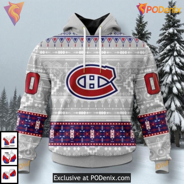 Native Pattern Artwork Concept NHL Montreal Canadiens Christmas Hoodie 3D