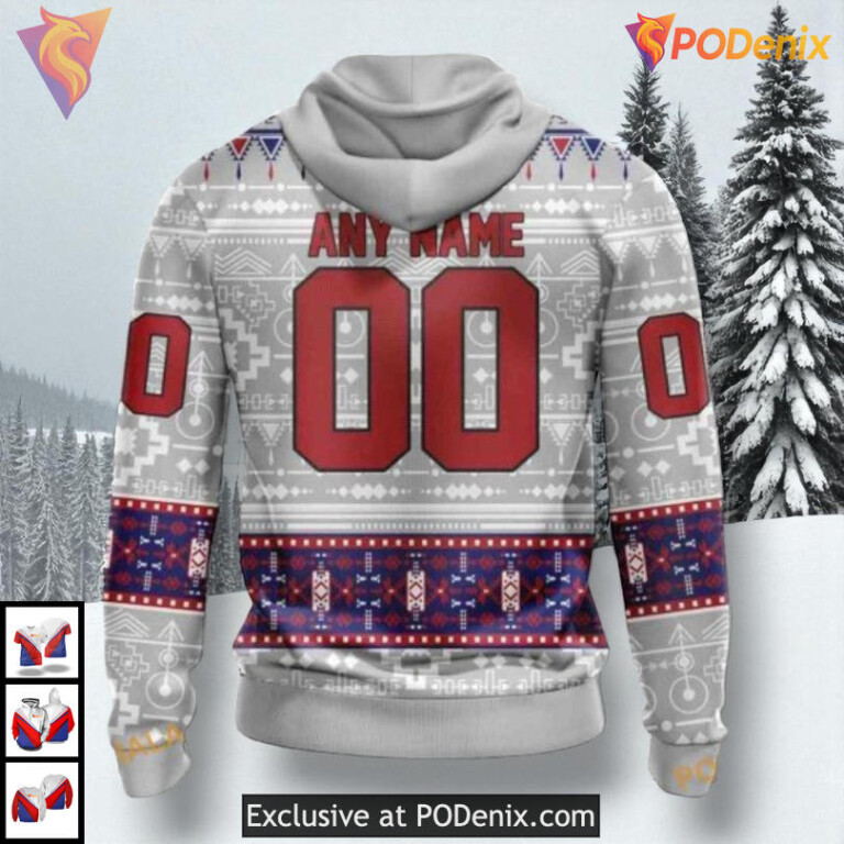 Native Pattern Artwork Concept NHL Montreal Canadiens Christmas Hoodie 3D - 1