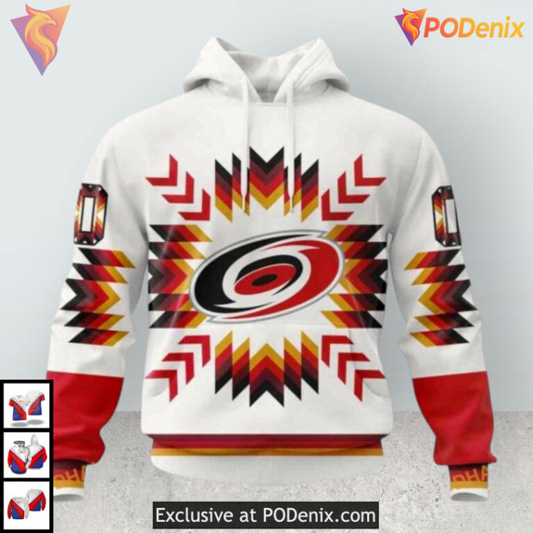 Native Pattern Artwork Design Carolina Hurricanes Graphic Hoodie Sweatshirt 3D