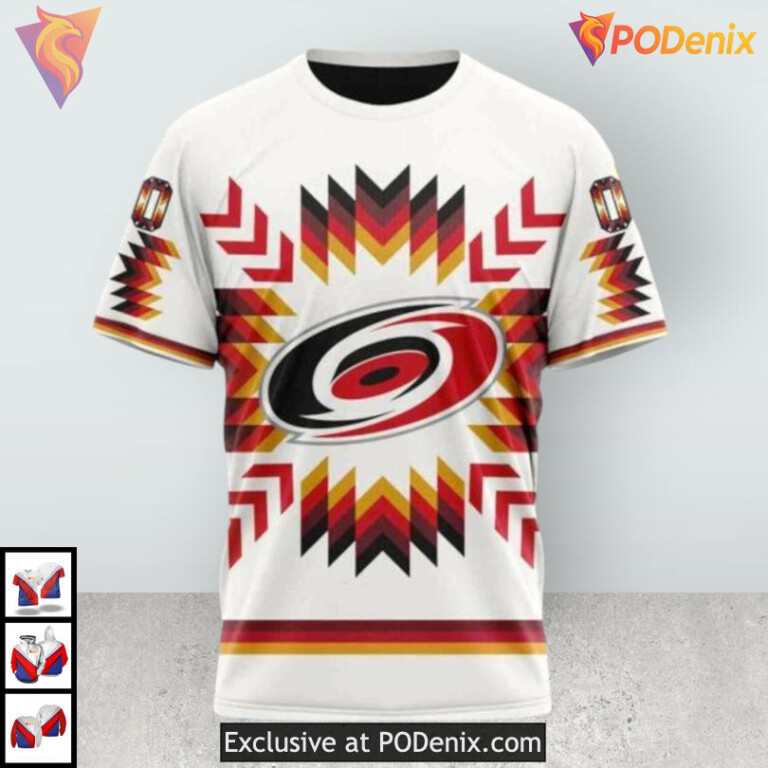 Native Pattern Artwork Design Carolina Hurricanes Graphic Hoodie Sweatshirt 3D - 2