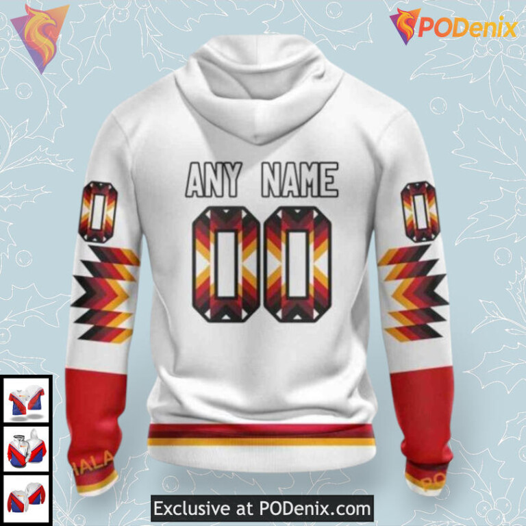 Native Pattern Artwork Personalized Calgary Flames Hoodie 3D Sweatshirt - 1