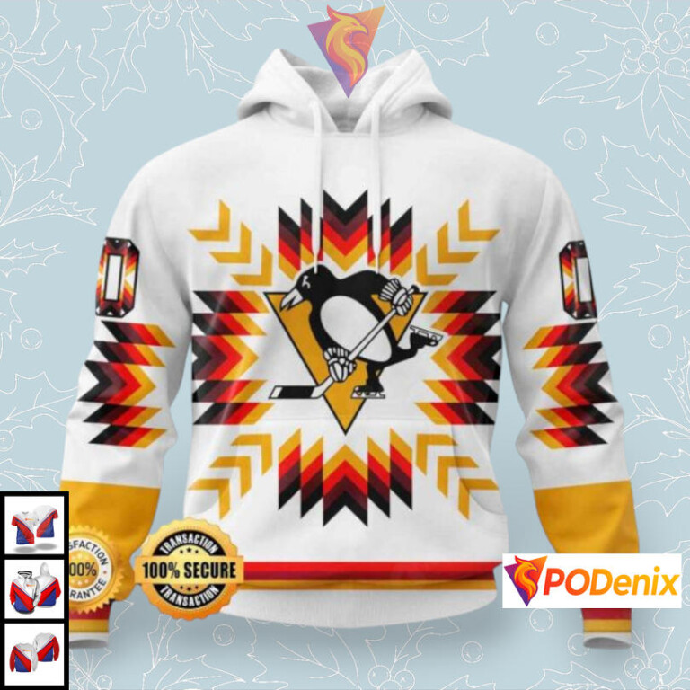 Native Pattern Bold Artwork Custom Pittsburgh Penguins Graphic Hoodie NHL 3D