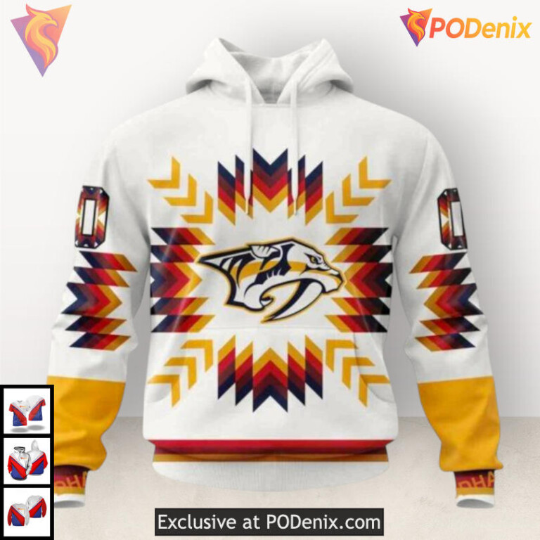 Native Pattern Cultural Artwork Retro Nashville Predators Hoodie Custom Edition