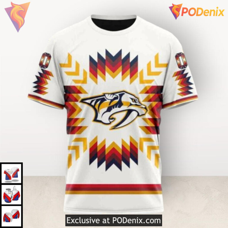 Native Pattern Cultural Artwork Retro Nashville Predators Hoodie Custom Edition - 2