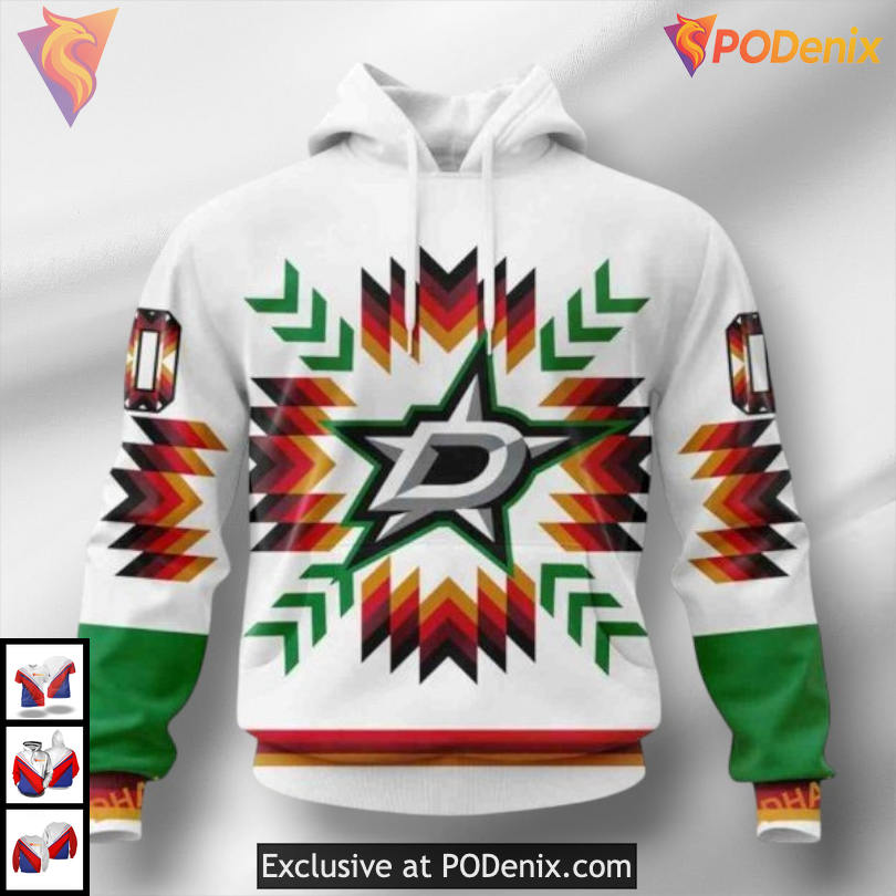 Native Pattern Cultural Design Dallas Stars Pullover Hoodie Custom Shirt