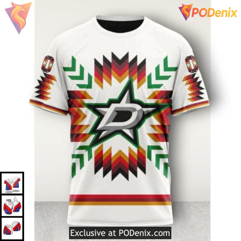 Native Pattern Cultural Design Dallas Stars Pullover Hoodie Custom Shirt - 2