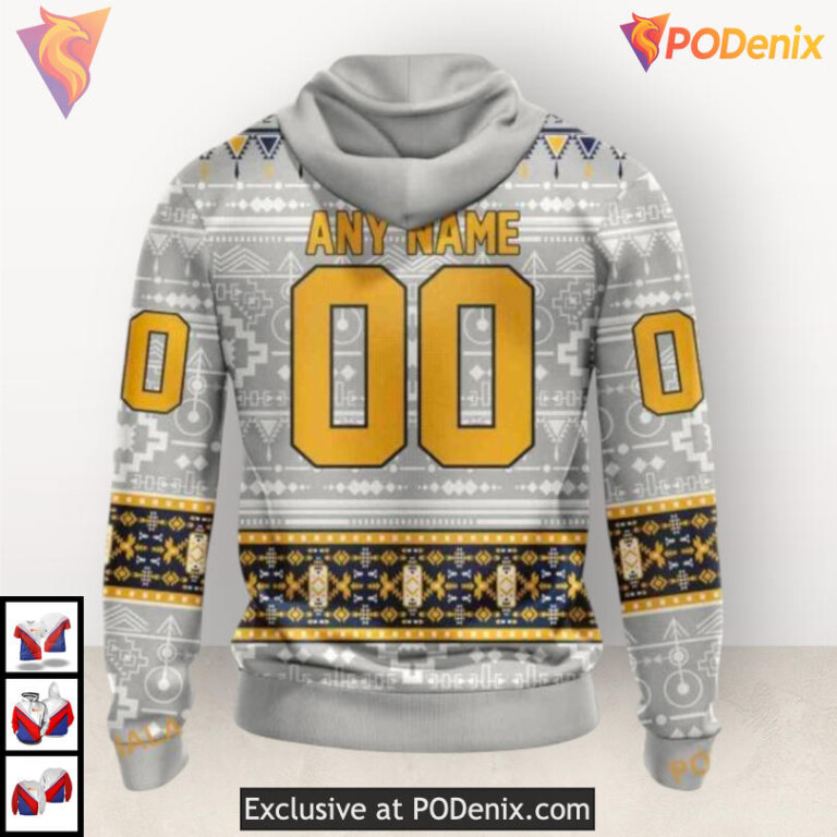 Native Pattern Cultural Edition Nashville Predators Holiday Hoodie Custom 3D - 1