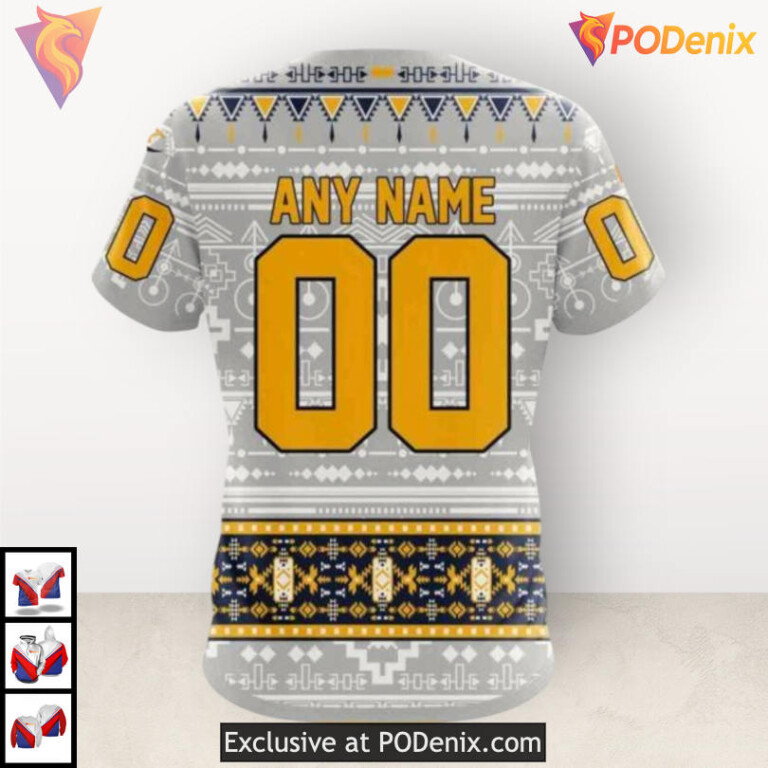 Native Pattern Cultural Edition Nashville Predators Holiday Hoodie Custom 3D - 3