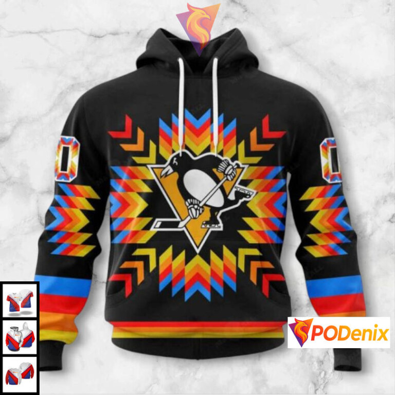 Native Pattern Fan Edition Custom Pittsburgh Penguins Unisex Hoodie NHL 3D