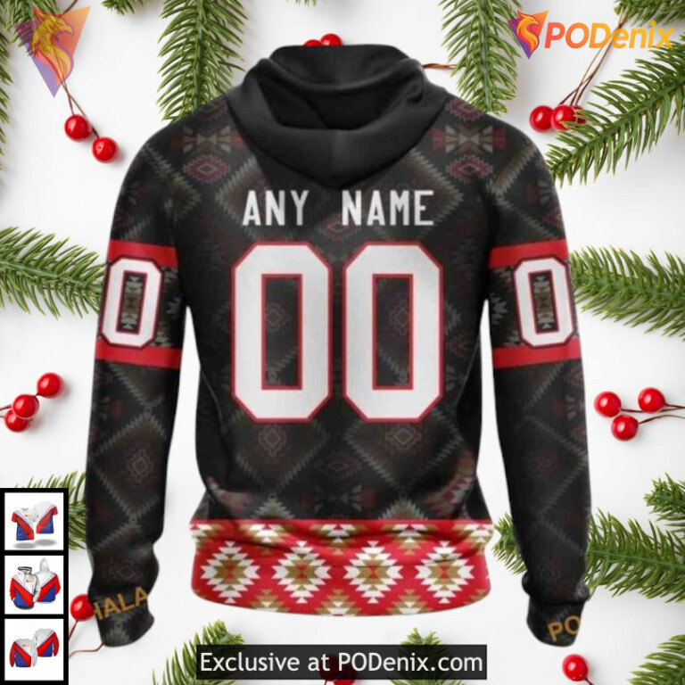 Native Pattern Full Printed Artwork NHL Ottawa Senators Graphic Hoodie 3D - 1