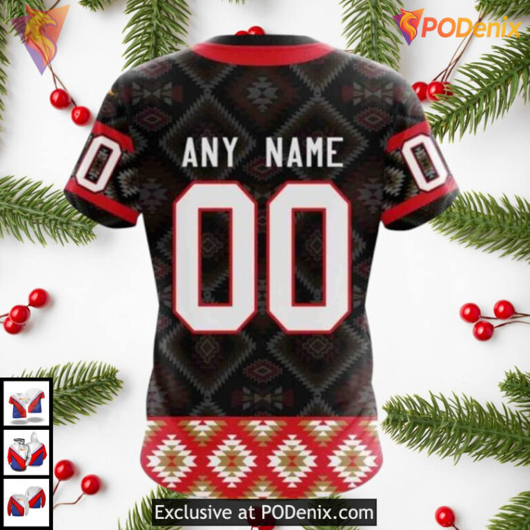 Native Pattern Full Printed Artwork NHL Ottawa Senators Graphic Hoodie 3D - 3