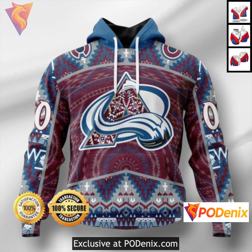 Native Pattern Heritage Style Colorado Avalanche Hoodie For Women Custom Edition Native Pattern Heritage Style Colorado Avalanche Hoodie For Women Custom Edition
