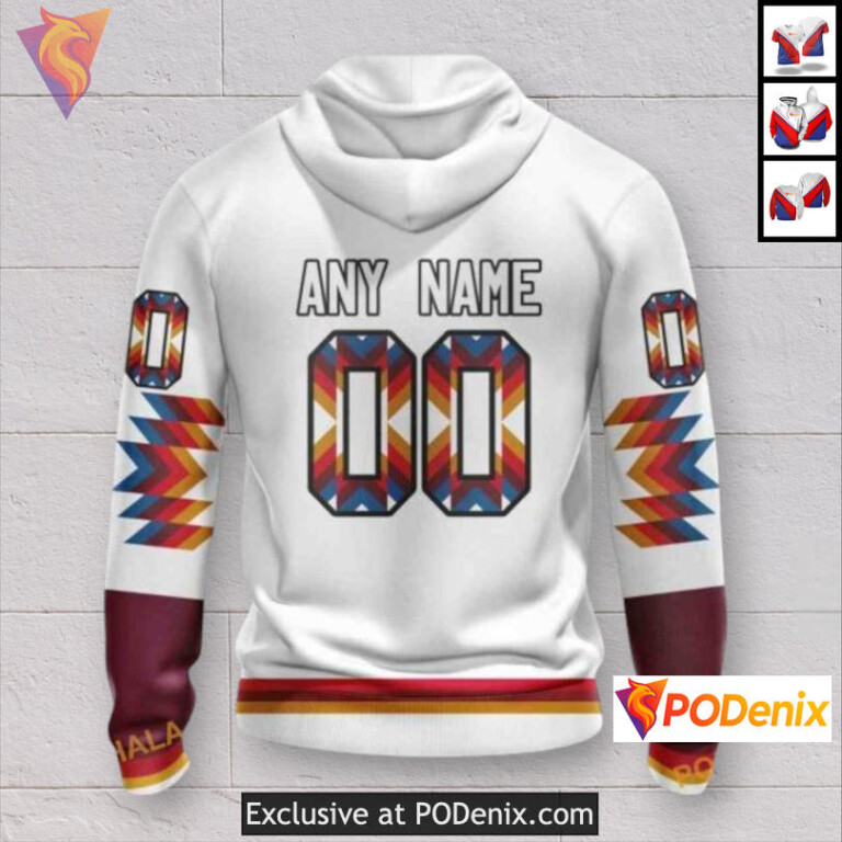Native Pattern Inspired Artwork Custom Colorado Avalanche Hoodie Sweatshirt - 1