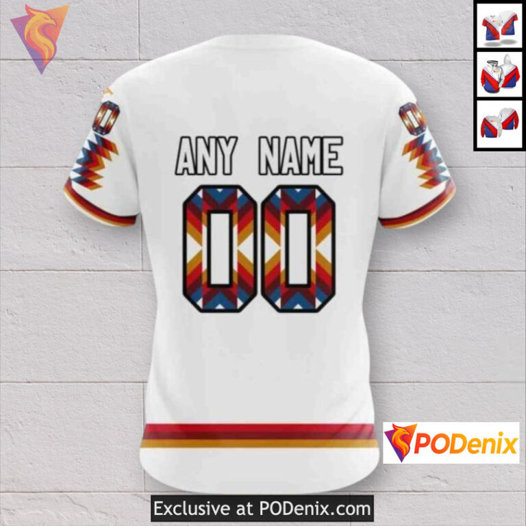 Native Pattern Inspired Artwork Custom Colorado Avalanche Hoodie Sweatshirt - 3