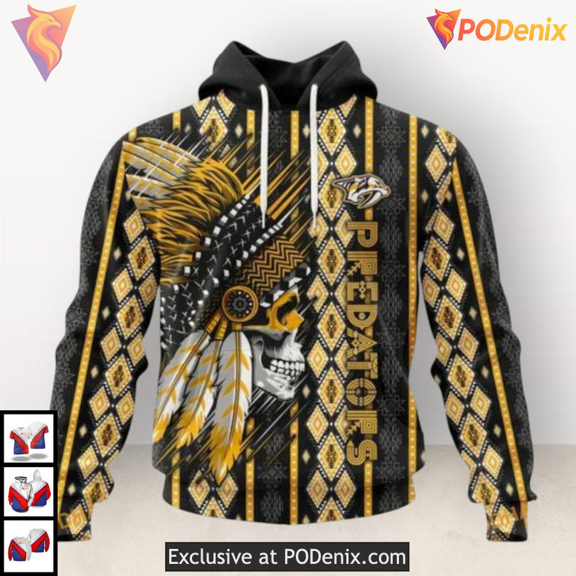 Native Skull Artwork Concept Nashville Predators Unisex Hoodie Custom Edition