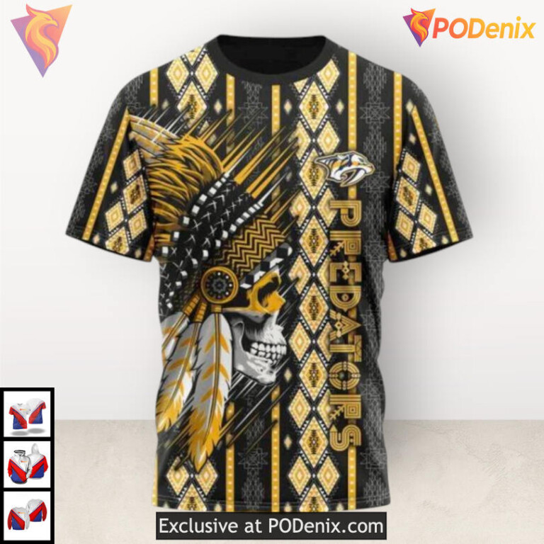 Native Skull Artwork Concept Nashville Predators Unisex Hoodie Custom Edition - 2