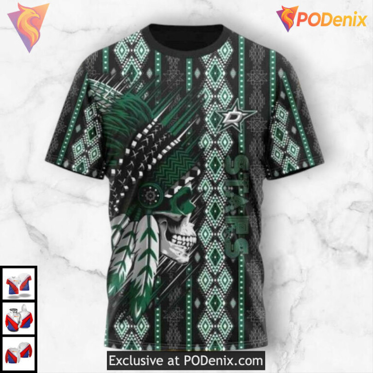 Native Skull Artwork Design Dallas Stars Personalized 3D Hoodie Custom Edition - 2