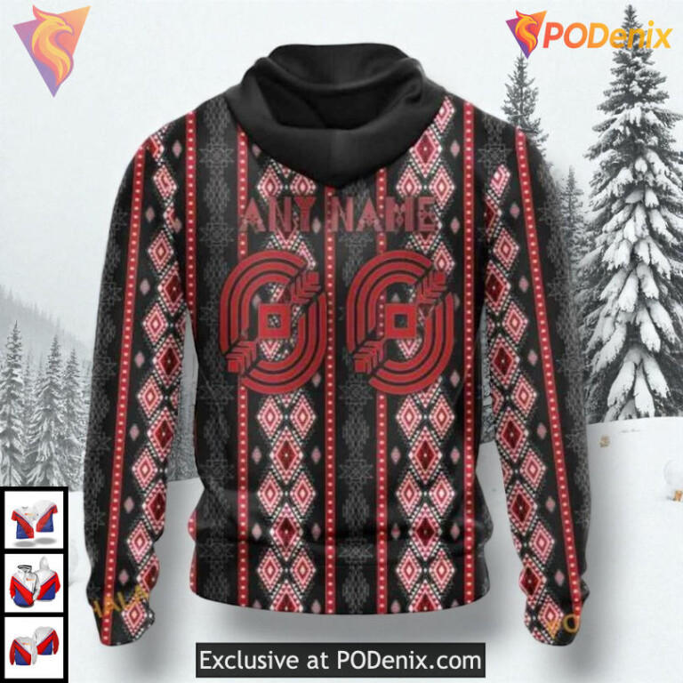 Native Skull Artwork Design NHL Montreal Canadiens Mens Hoodie 3D - 1