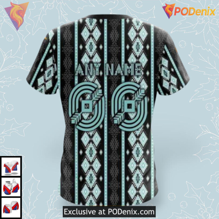 Native Skull Artwork Graphic Custom NHL Personalized Seattle Kraken Hoodie 3D - 3