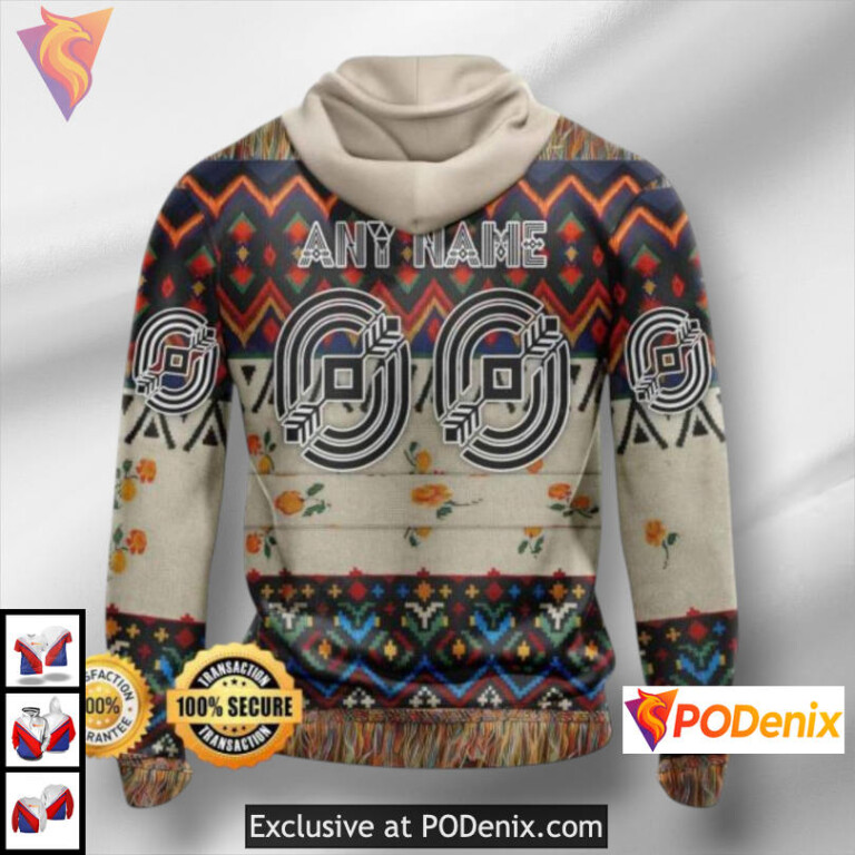 Native Tribal Pattern Anaheim Ducks Custom Name 3D Hoodie NHL Heritage Gear - 1
