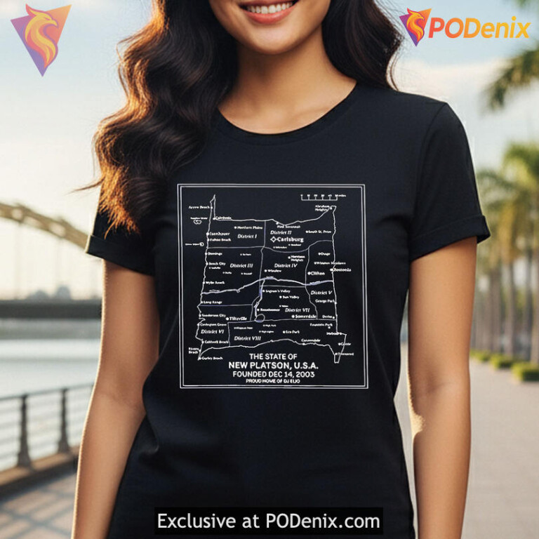 New Platson Shirt, The State Map Founded Dec 14 2003 Retro Graphic Design